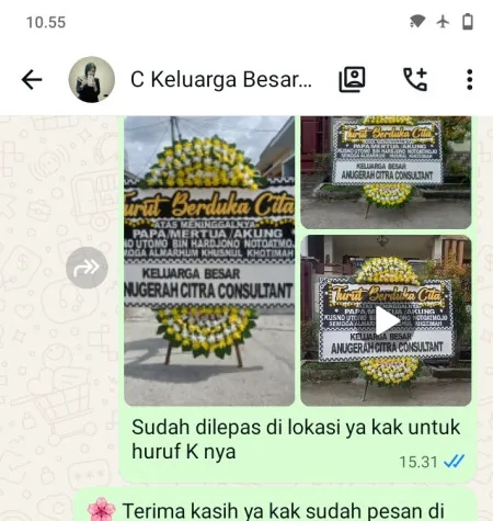 Pengiriman Papan Bunga Duka De Park Bsd